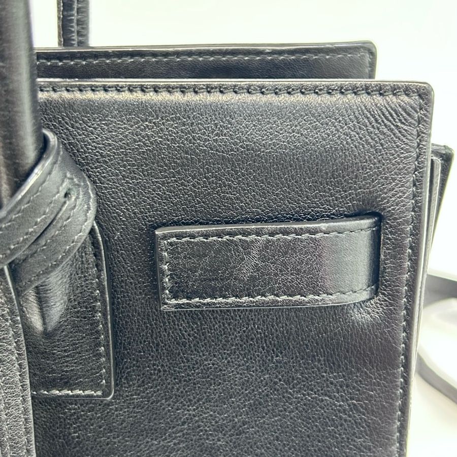 YSL黑金小牛皮SAC DE JOUR手提側背包377183-6