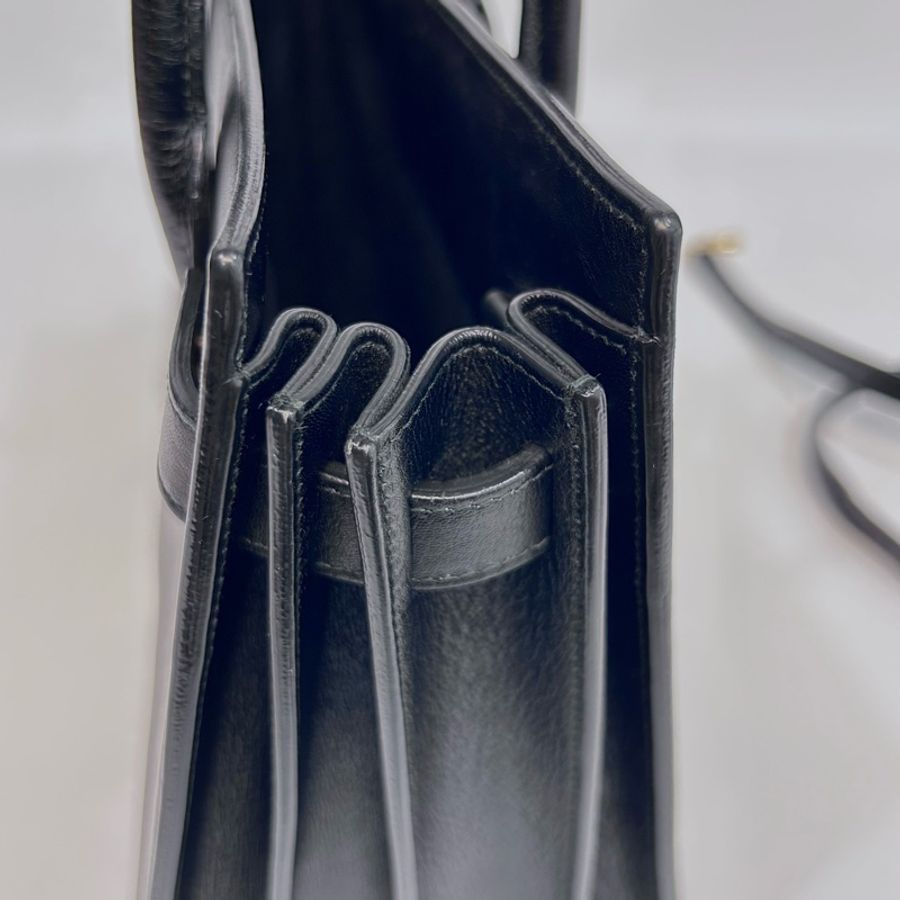 YSL黑金小牛皮SAC DE JOUR手提側背包377183-7