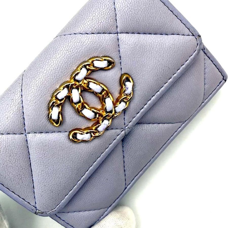 🌷Chanel 鏈條紫色短夾錢包|經典花紋✦fufu style 精品✦ 氣質款|-14