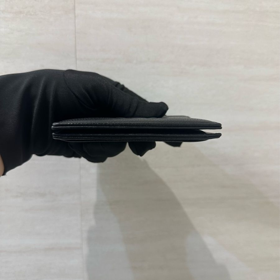 Chanel 黑荔枝牛皮對開2卡卡夾-3