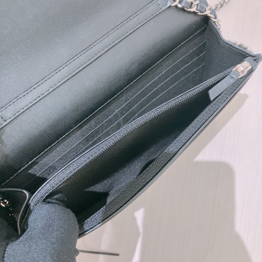 TK1873 Chanel 香奈兒黑色羊皮WOC A84444 Fringe Wallet On Chain Chevron Lambskin-53