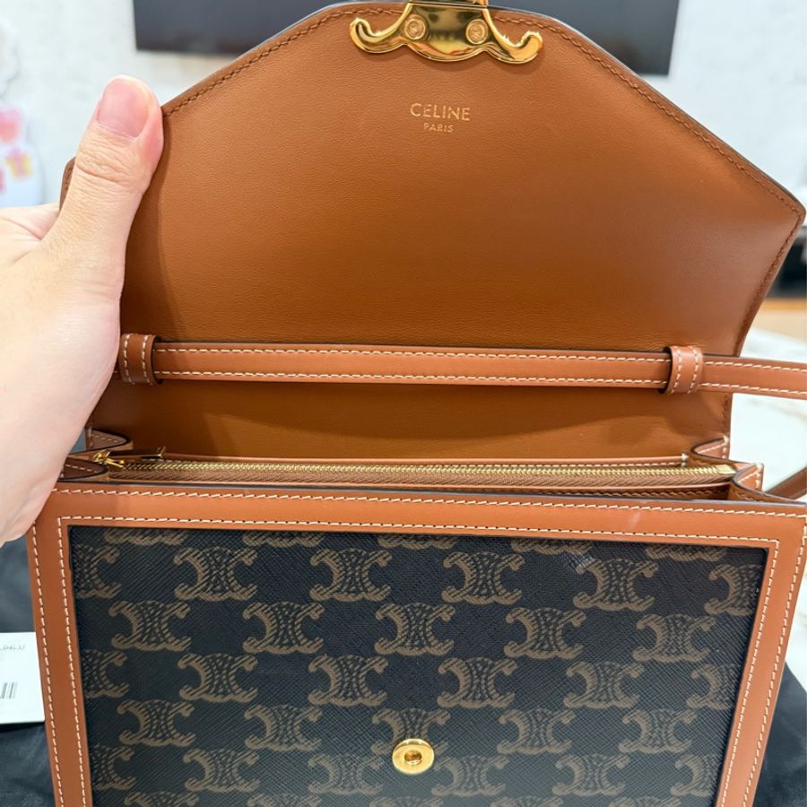Celine (大款)經典老花信封包 Enveloppe Thriompe WOC包 肩背包-12