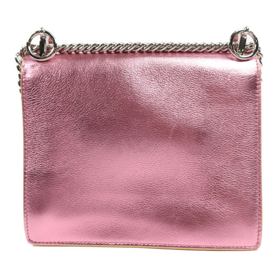 FENDI 牛皮皮革Ken I銀扣鏈帶肩背袋-1