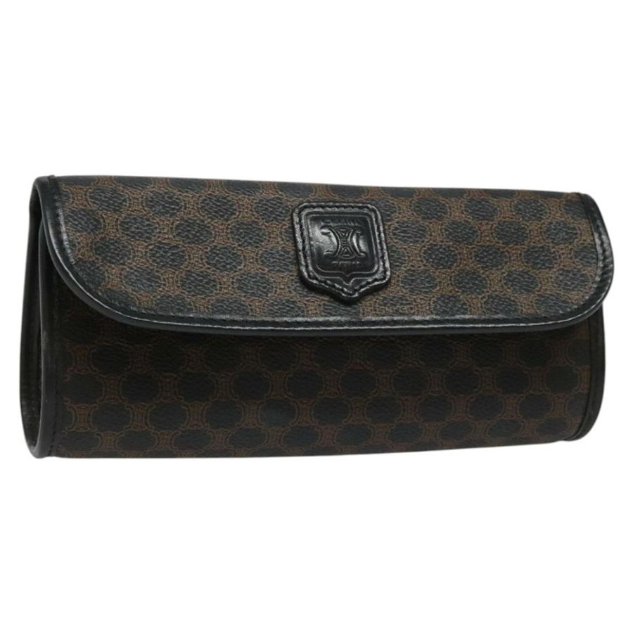 【日本直送】CELINE Macadam帆布手拿包 PVC皮革 黑色 正品 112106-0