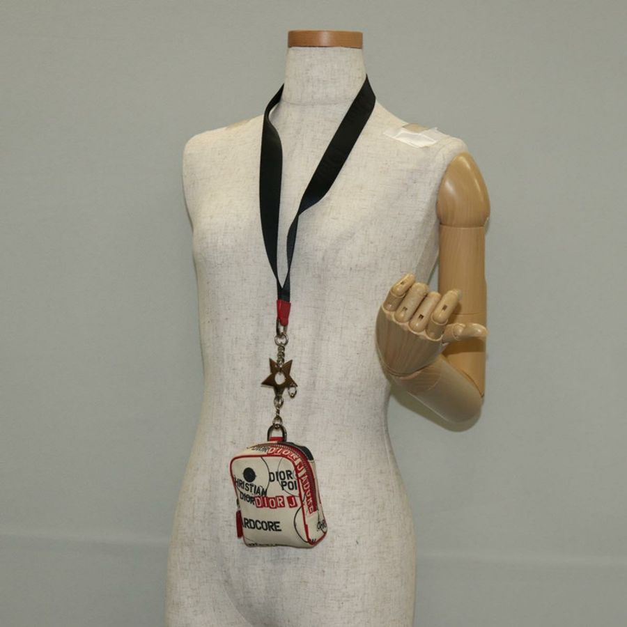 【日本直送】Christian Dior Hardcore 帆布手拿包 白色 紅色 正品 143024V-21