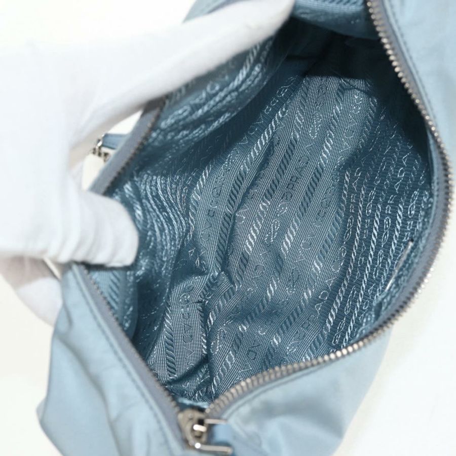【日本直送】PRADA 尼龍鏈單肩包 淺藍色 銀色 正品 145974M-9