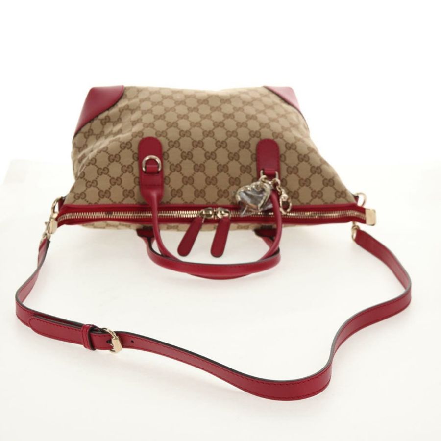【日本直送】GUCCI GG帆布愛心圖案手提包 2way Beige Red Auth ki5996V-7