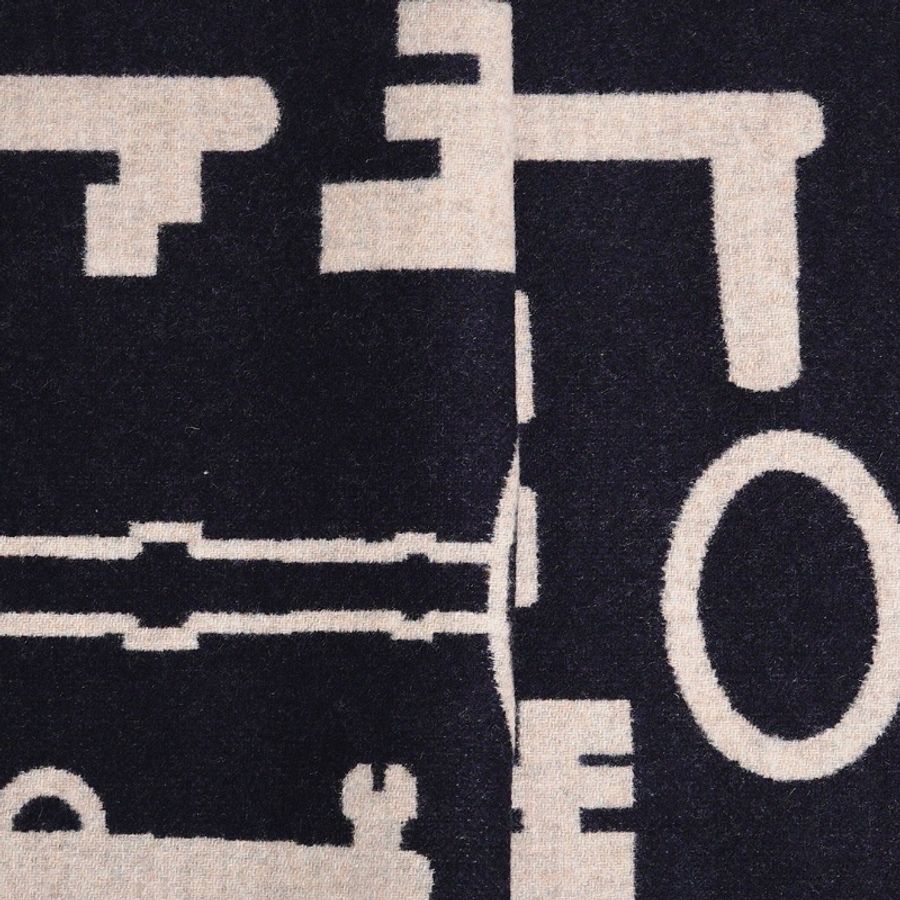 Hermes Casaque Porte-Clefs 喀什米爾圍巾 深藍色-13