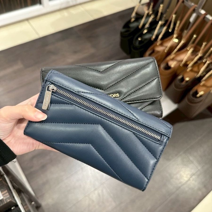 全新品 美國MK 小香風三折長夾-3