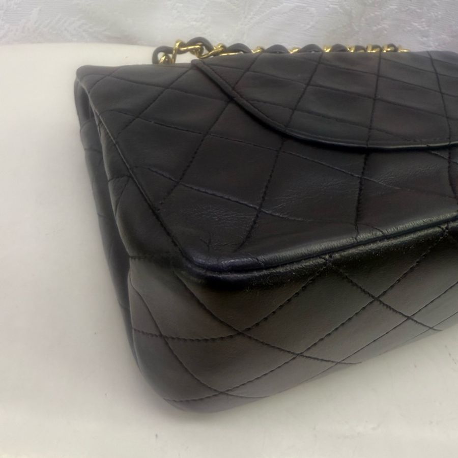 Vintage Chanel Classic Flap Bag 黑色菱格紋手袋-23