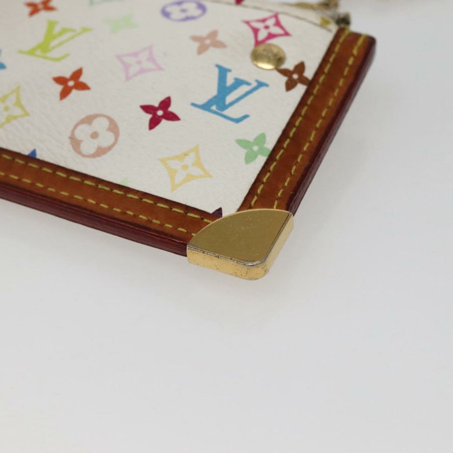 【日本直送】路易威登 Multicolor Pochette Cles 零錢包 白色 M92655 LV Auth 143993-14