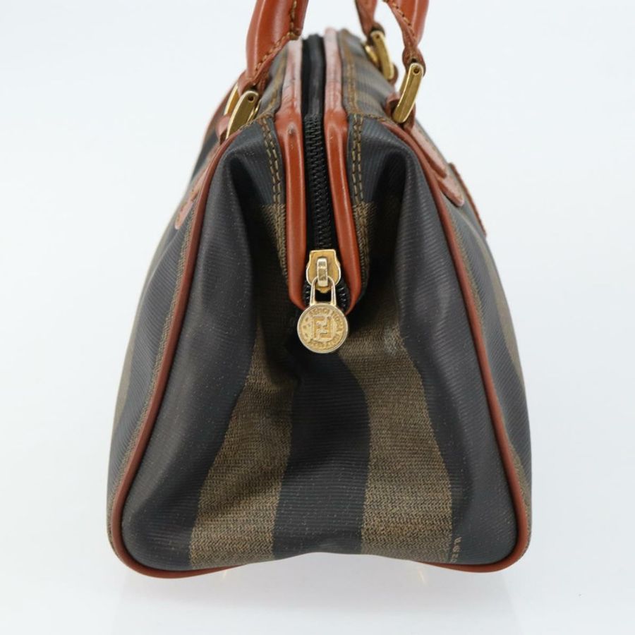 【日本直送】FENDI 胡桃色帆布手提包 PVC 黑色棕色 正品 144247-2