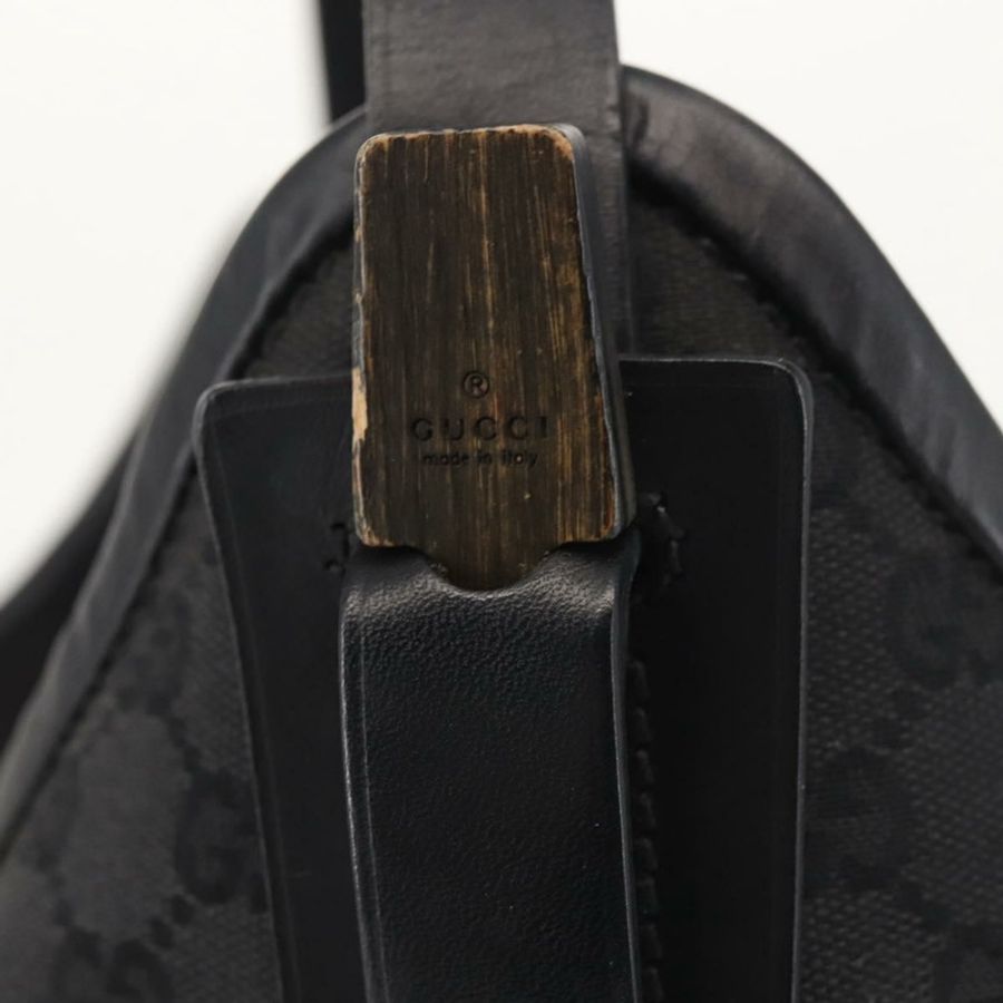 【日本直送】GUCCI GG帆布肩背包 黑色 銀色 106242 正品 144224-4