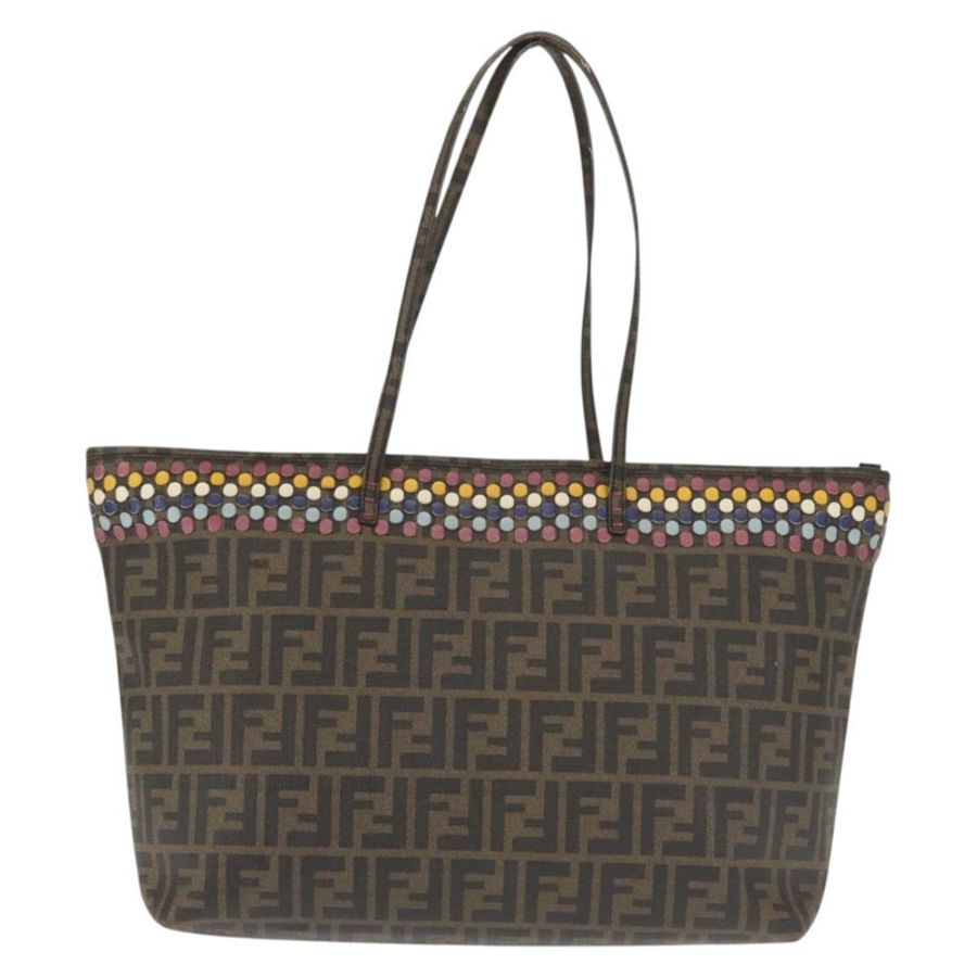 【日本直送】FENDI Zucca帆布手提包 黑色 棕色 正品 144917-12