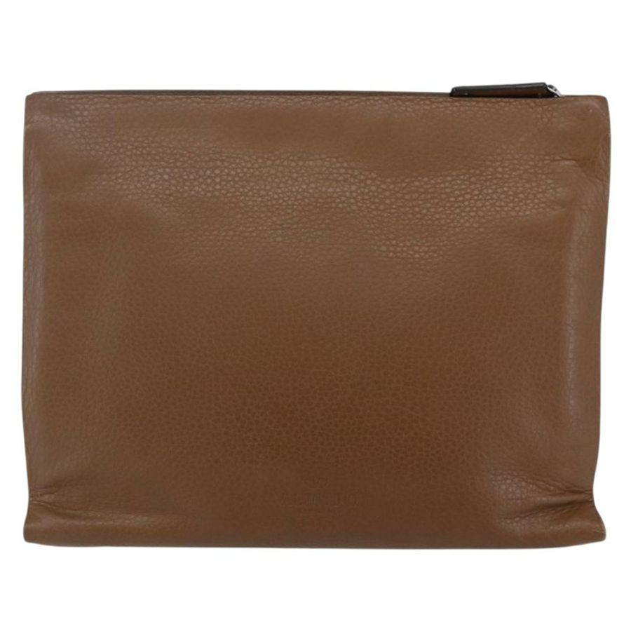 【日本直送】VALENTINO 棕色銀色皮革手拿包 正品 bs29681-1