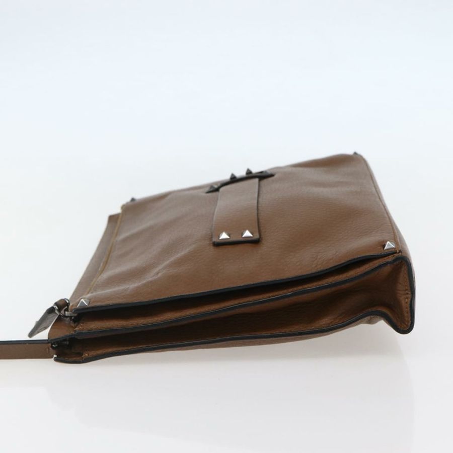 【日本直送】VALENTINO 棕色銀色皮革手拿包 正品 bs29681-2