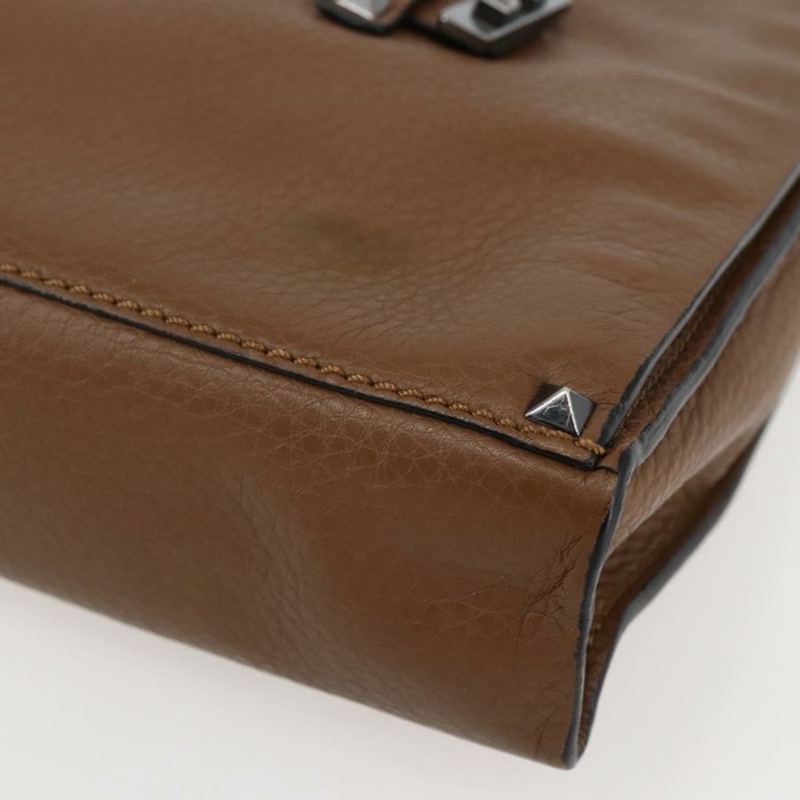 【日本直送】VALENTINO 棕色銀色皮革手拿包 正品 bs29681-6