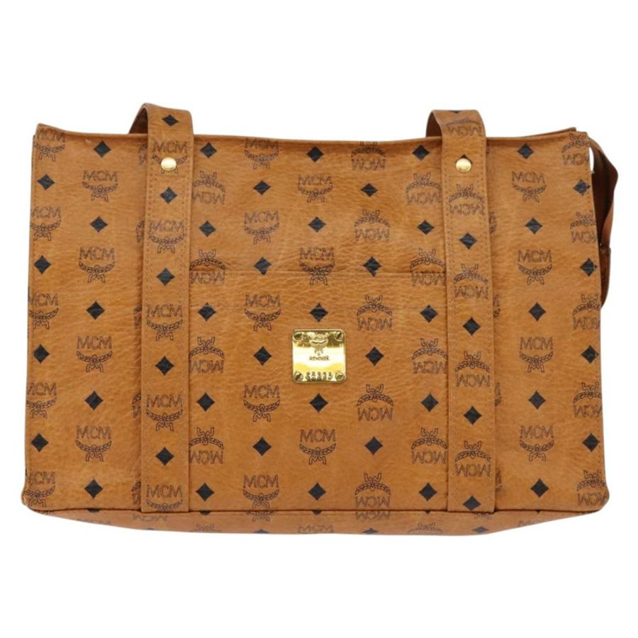 【日本直送】MCM Logoogram Vicetos 手提包 PVC 皮革 棕色 金色 正品 gh881-12