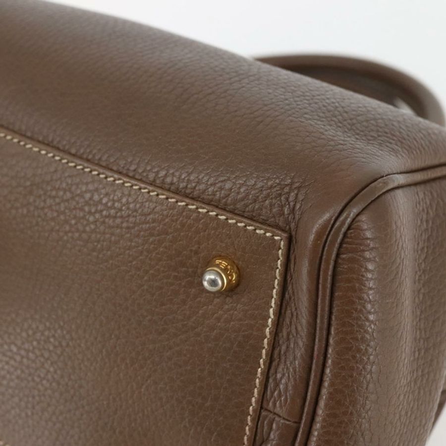 【日本直送】FENDI 手提包 皮革 棕色 金色 Auth kk558-8