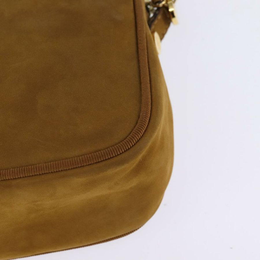【日本直送】Salvatore Ferragamo Vala 單肩包 棕色金色麂皮 正品 BA6379-15