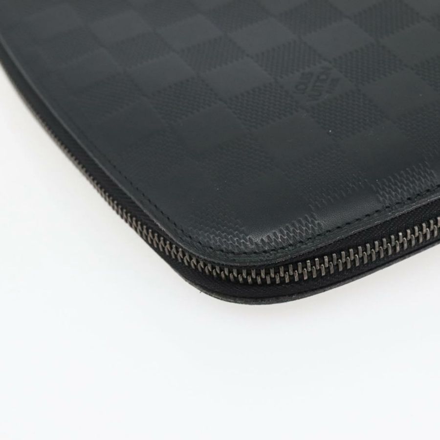 【日本直送】路易威登 Damier Infini Organizer Atholl 包 黑色 N41382 LV Auth BA6356-15