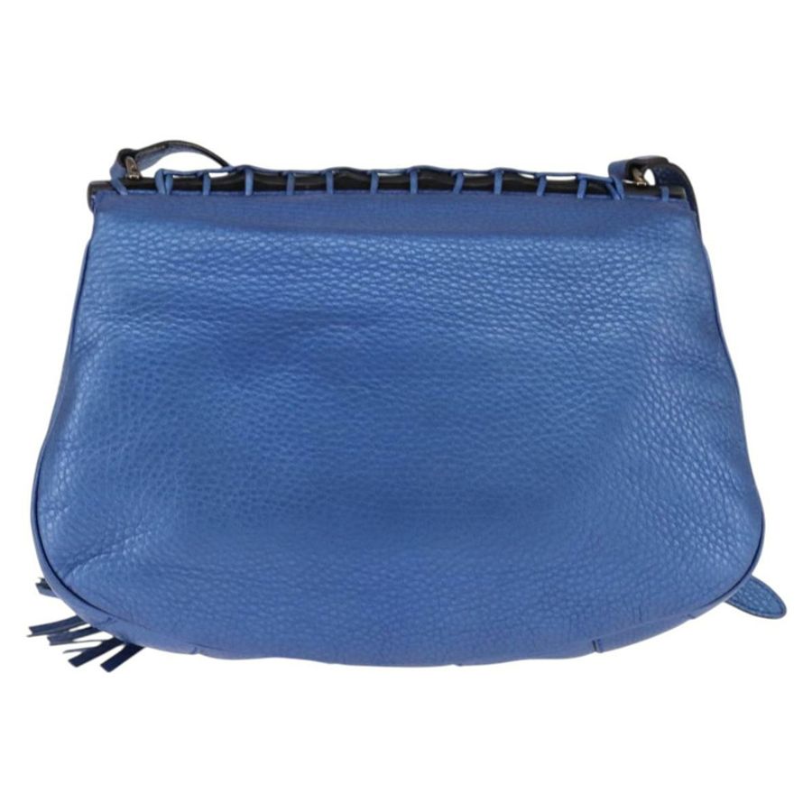 【日本直送】GUCCI 竹節肩背包 皮革 藍色 0525040 347101 正品 144873-1