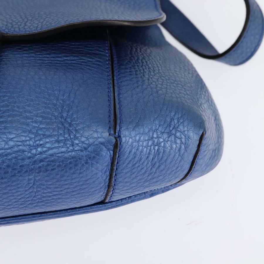 【日本直送】GUCCI 竹節肩背包 皮革 藍色 0525040 347101 正品 144873-13
