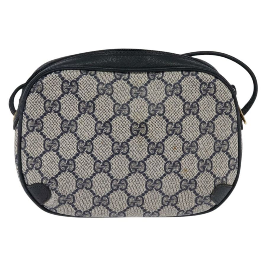 【日本直送】GUCCI GG Supreme Sherry Line 單肩包 PVC 海軍藍 金色 89 02 066 正品 145357-1
