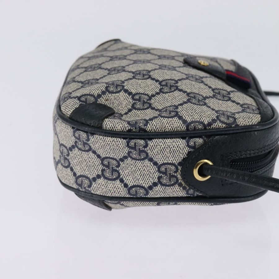 【日本直送】GUCCI GG Supreme Sherry Line 單肩包 PVC 海軍藍 金色 89 02 066 正品 145357-3