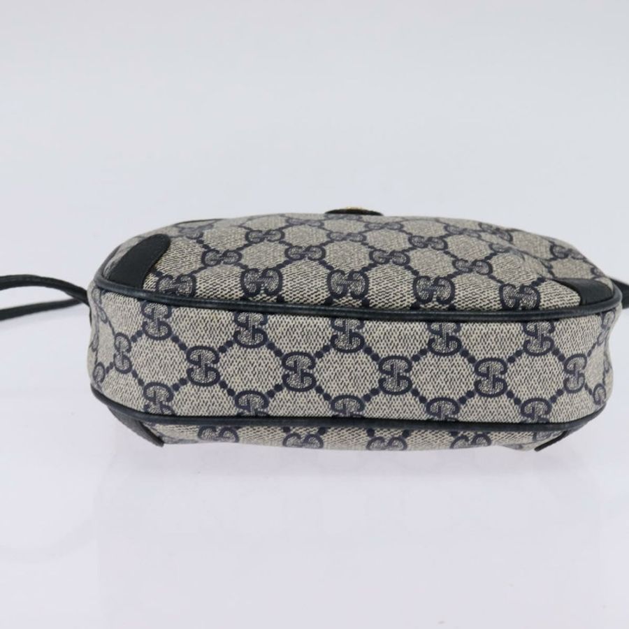 【日本直送】GUCCI GG Supreme Sherry Line 單肩包 PVC 海軍藍 金色 89 02 066 正品 145357-4