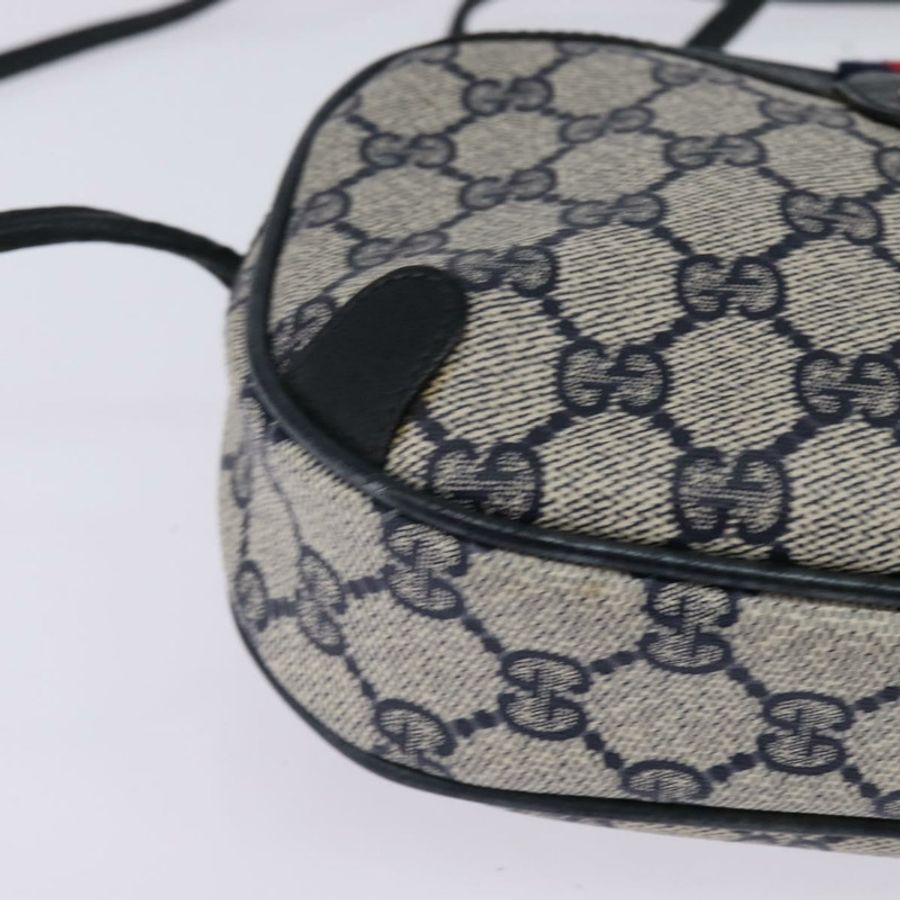 【日本直送】GUCCI GG Supreme Sherry Line 單肩包 PVC 海軍藍 金色 89 02 066 正品 145357-8