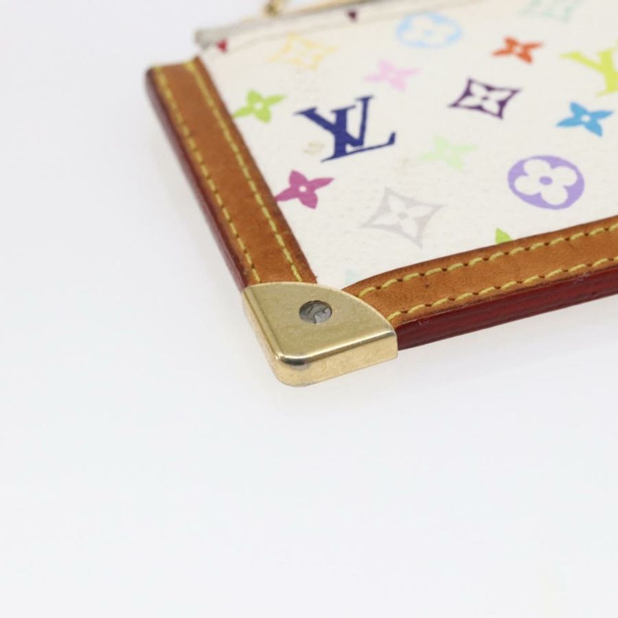 【日本直送】路易威登 Multicolor Pochette Cles 零錢包 白色 M92655 LV Auth 145789-13