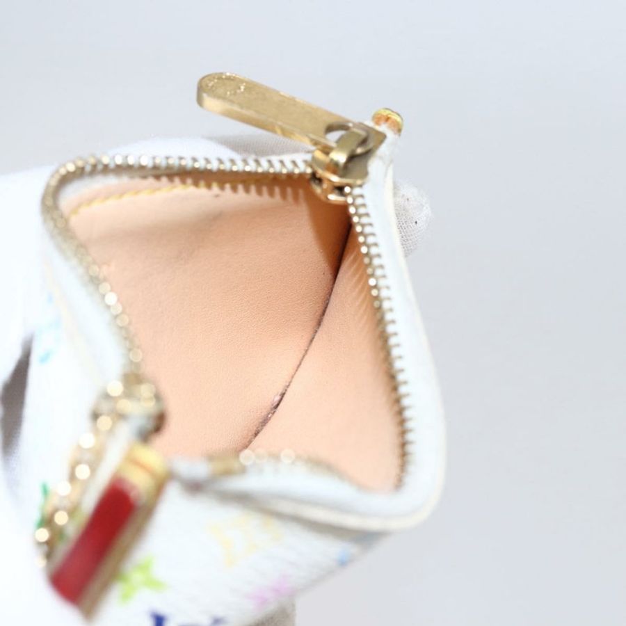 【日本直送】路易威登 Multicolor Pochette Cles 零錢包 白色 M92655 LV Auth 145789-16