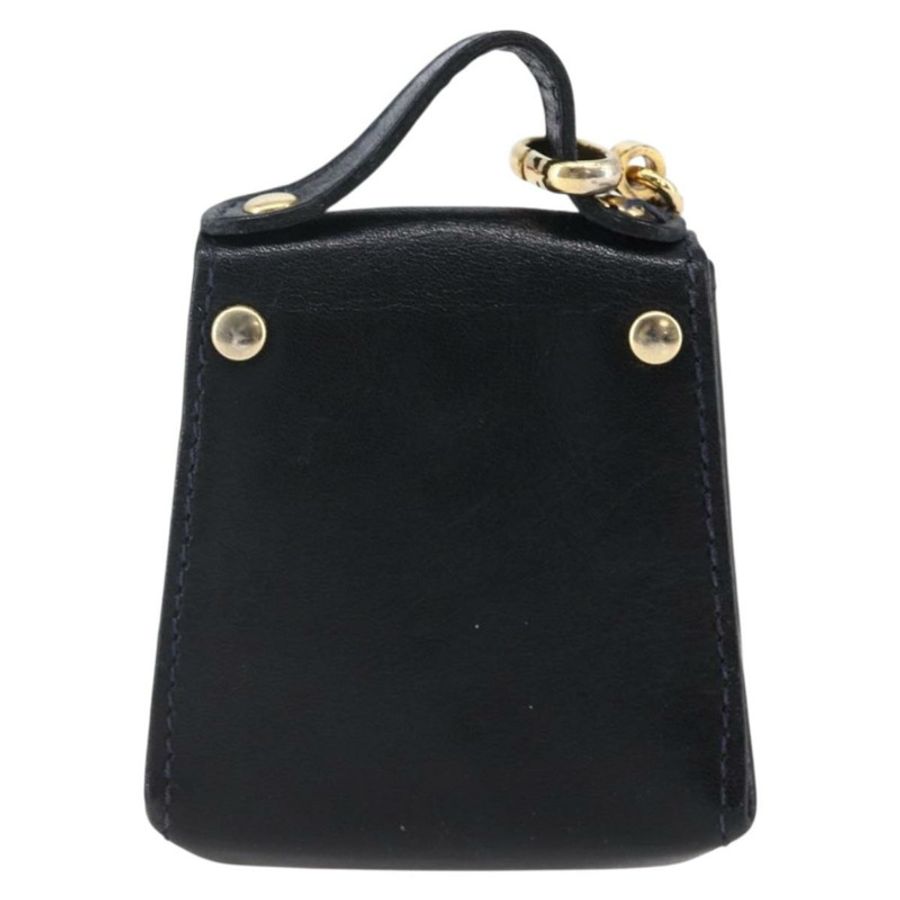【日本直送】Salvatore Ferragamo Gancini Charm 皮革海軍藍金色正品 145546-1