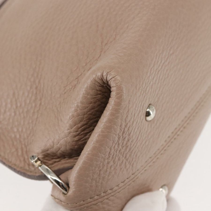 【日本直送】Salvatore Ferragamo Gancini Sophia 手提包 皮革 米色 銀色 正品 145498-14