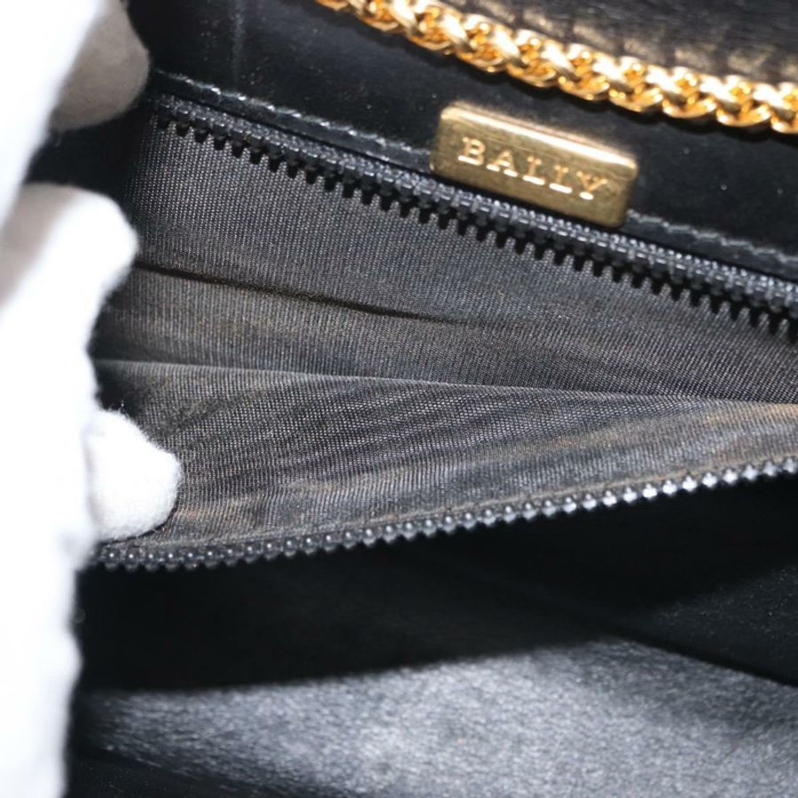 【日本直送】BALLY 鏈條單肩包 皮革 黑色 金色 正品 145994-11