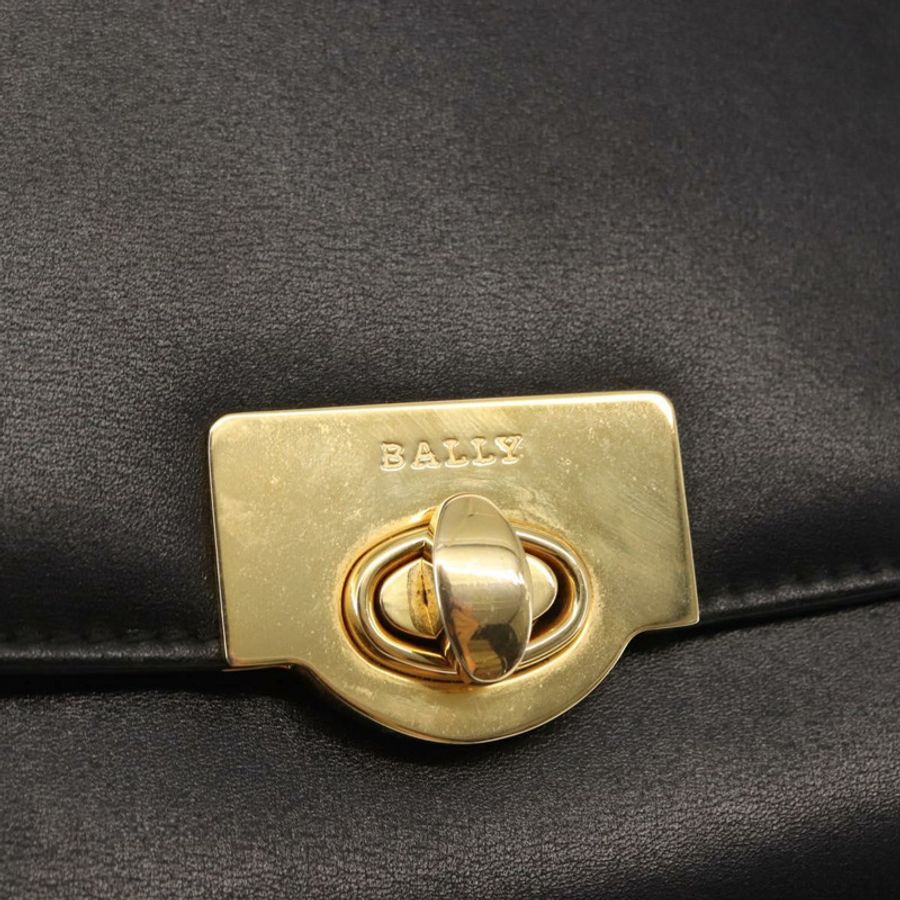 【日本直送】BALLY 鏈條單肩包 皮革 黑色 金色 正品 145994-16