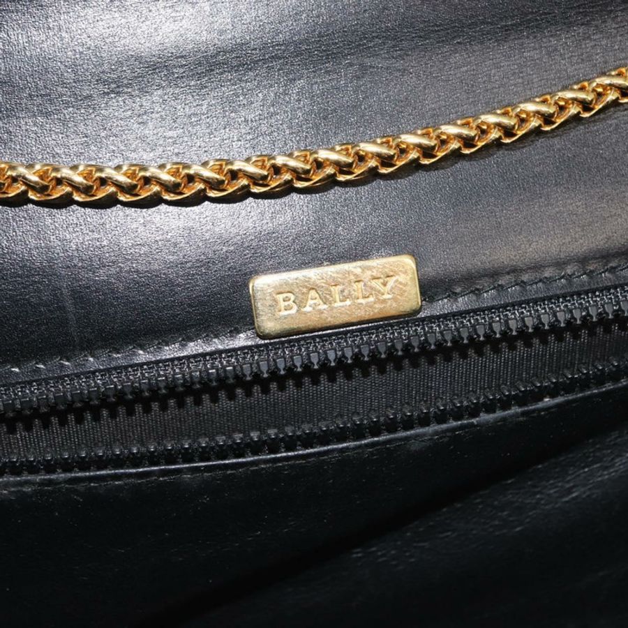 【日本直送】BALLY 鏈條單肩包 皮革 黑色 金色 正品 145994-17
