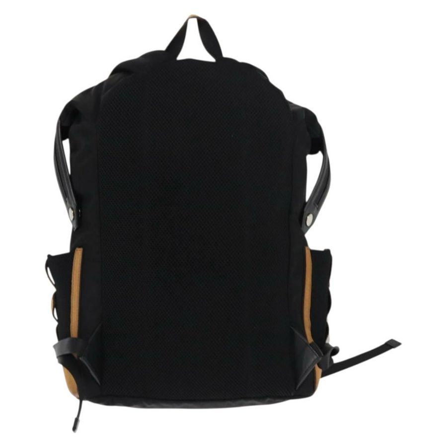 【日本直送】FENDI Zucca帆布雙肩包 黑色 銀色 Auth hk3119-1