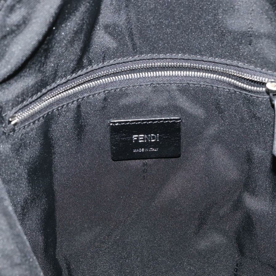 【日本直送】FENDI Zucca帆布雙肩包 黑色 銀色 Auth hk3119-19