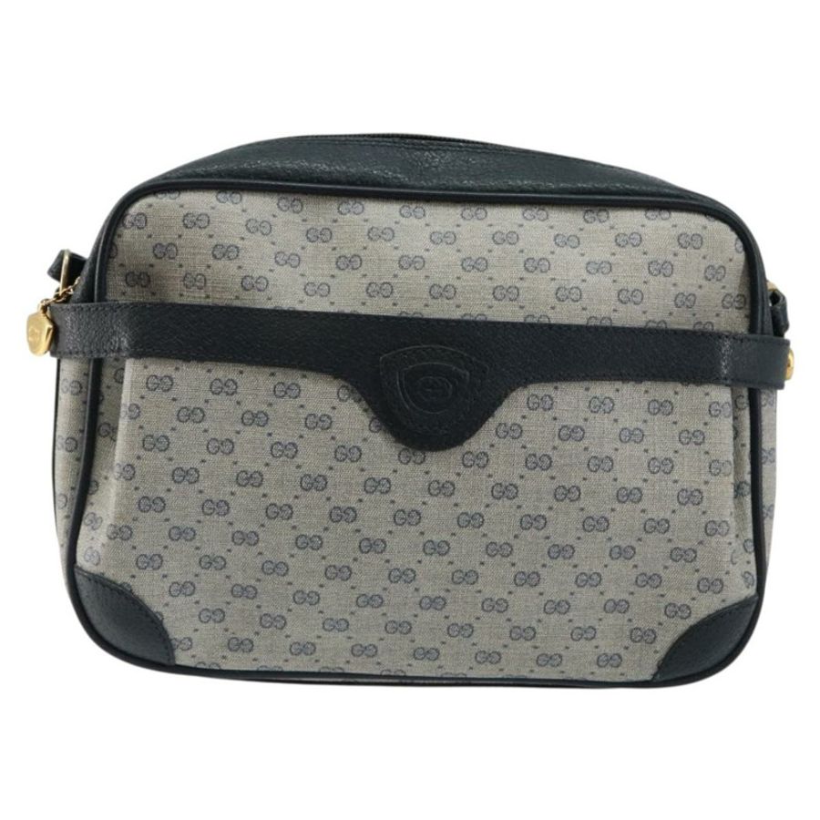 【日本直送】GUCCI Micro GG帆布單肩包 PVC皮革 海軍藍 正品 sw1590-12