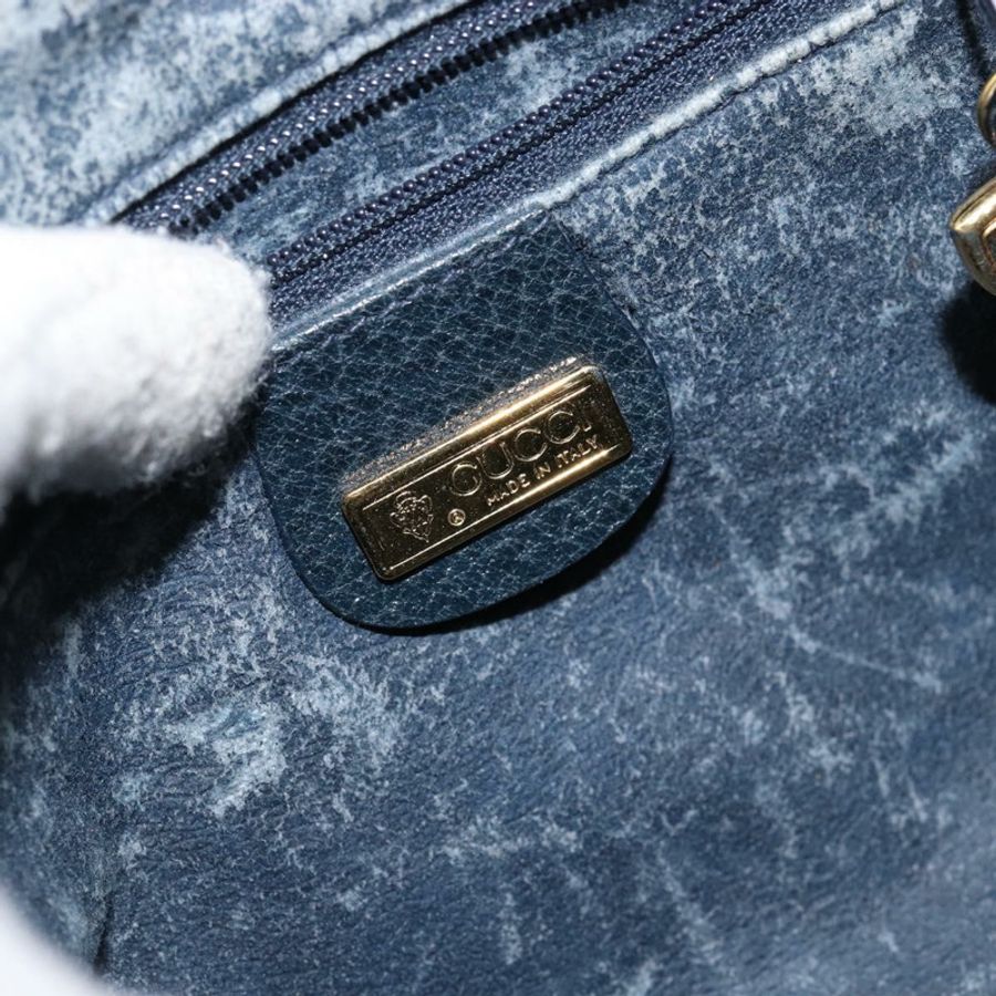 【日本直送】GUCCI Micro GG帆布單肩包 PVC皮革 海軍藍 正品 sw1590-18