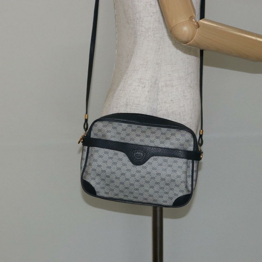 【日本直送】GUCCI Micro GG帆布單肩包 PVC皮革 海軍藍 正品 sw1590-22
