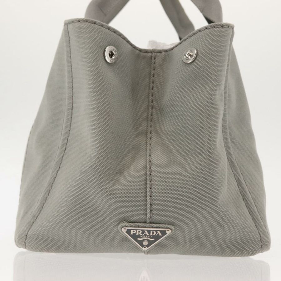 【日本直送】PRADA Canapa MM 手袋 帆布 灰色 銀色 正品 hk3116-3