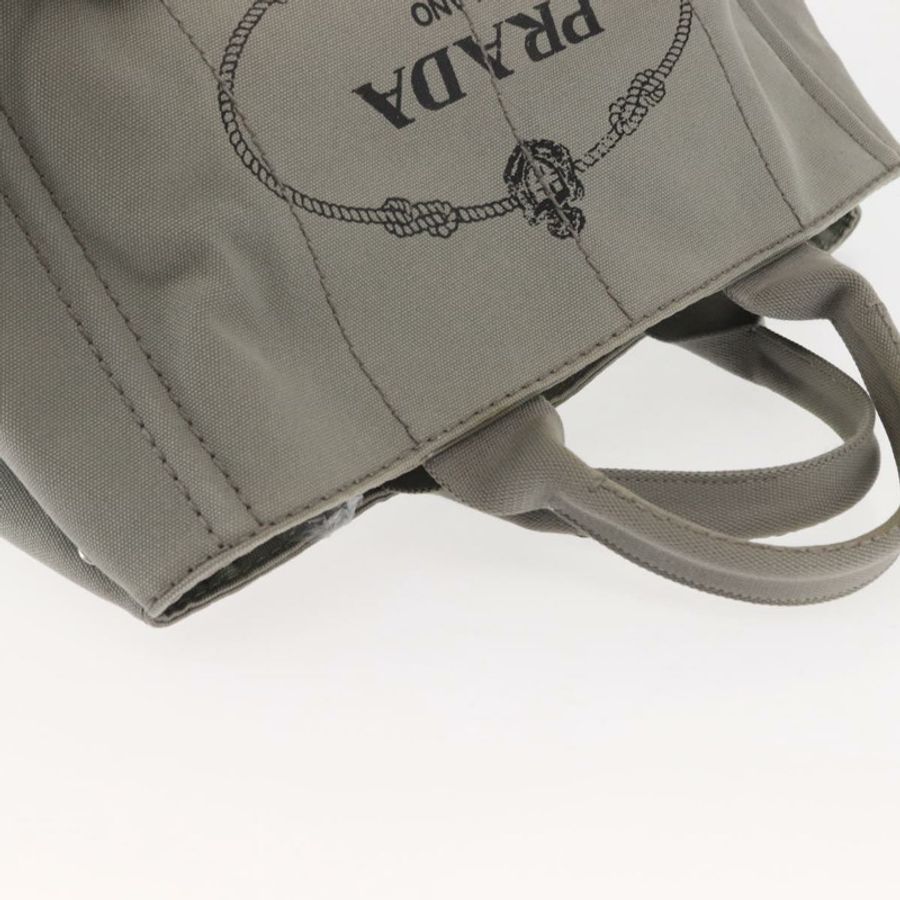 【日本直送】PRADA Canapa MM 手袋 帆布 灰色 銀色 正品 hk3116-5