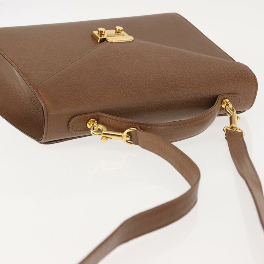 【日本直送】華倫天奴 (VALENTINO) 手提包 皮革 兩用 棕色 金色 正品 bs29793-5