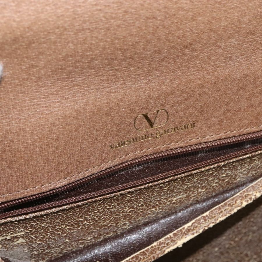 【日本直送】華倫天奴 (VALENTINO) 手提包 皮革 兩用 棕色 金色 正品 bs29793-21