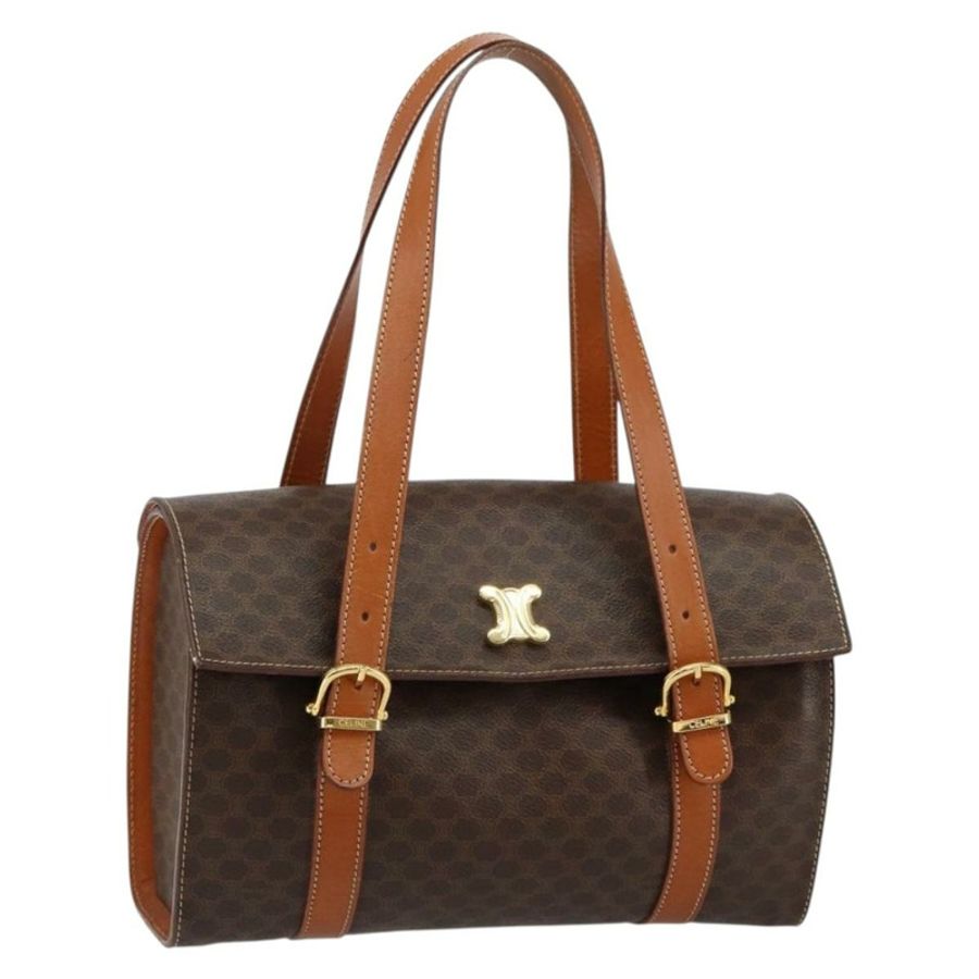 【日本直送】CELINE Macadam帆布手提包 PVC皮革 棕色 正品 ki6046-0