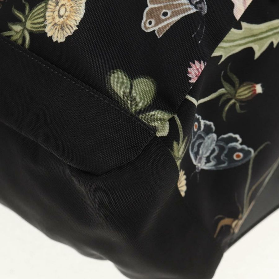 【日本直送】GUCCI 花卉圖案帆布雙肩包 黑色 銀色 353476 正品 bs29799-16