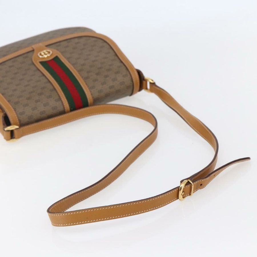 【日本直送】GUCCI Micro GG Supreme Web Sherry Line Bag PVC Beige 001 115 0914 Auth BA7111-6